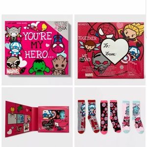 New Hyp Marvel Greeting Box of Sox 3 Pairs Crew Socks Novelty Valentine Gift